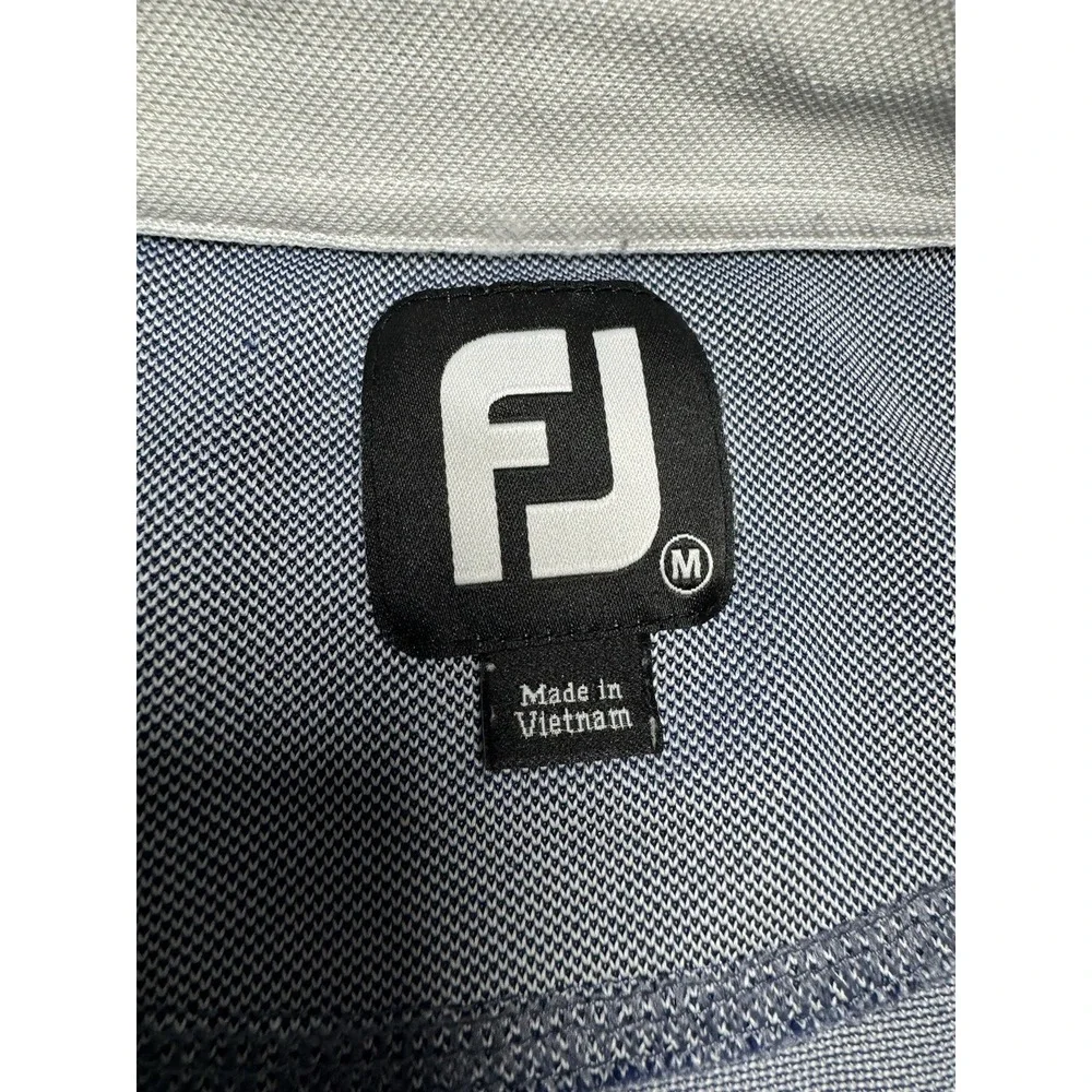 FootJoy Men's Double Block‎ Birdseye Pique Polo Size M Purple And White